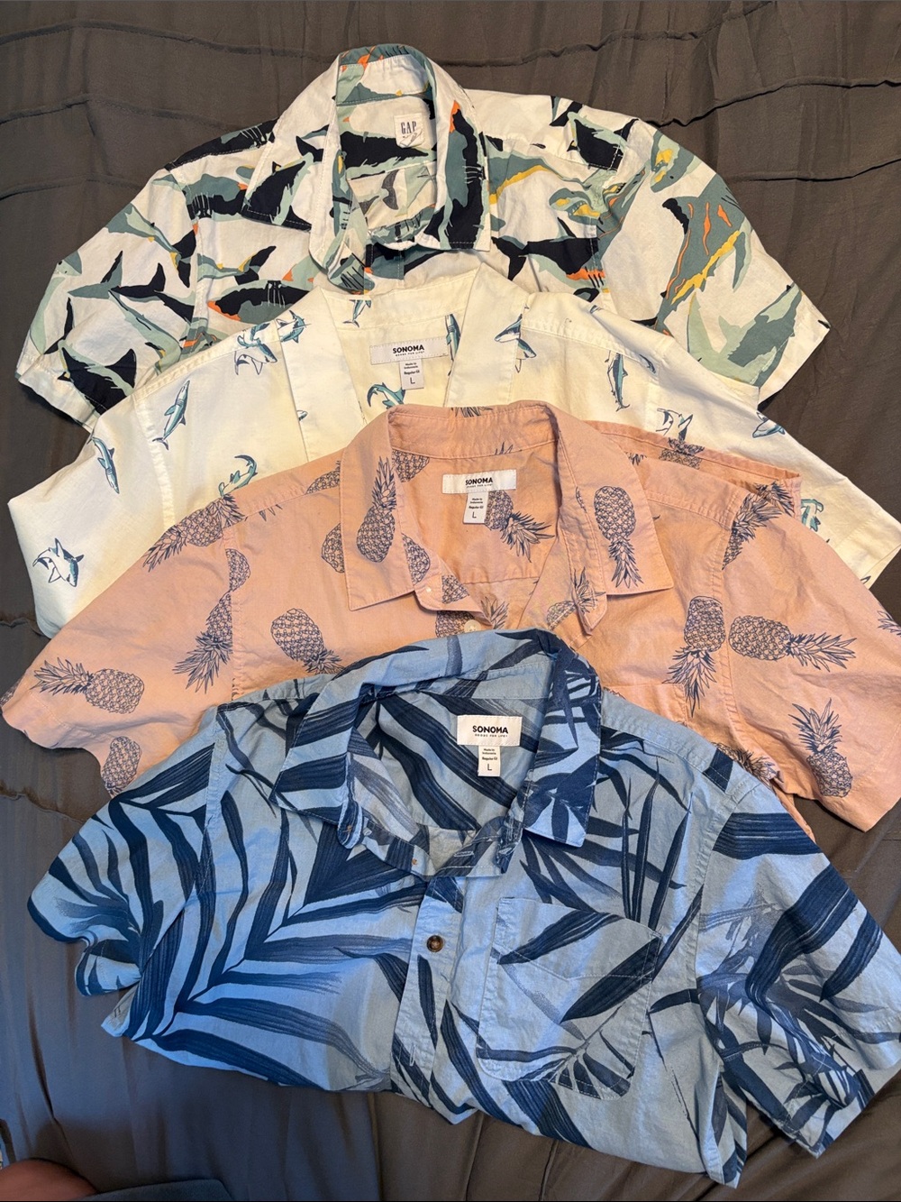 Sonoma Gap Kids Short-Sleeve Hawaiian Shirt Pack — Blue, Pink, White, Multi